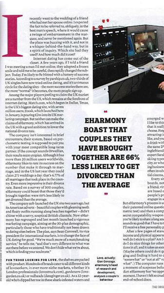 eharmony magazine clipping